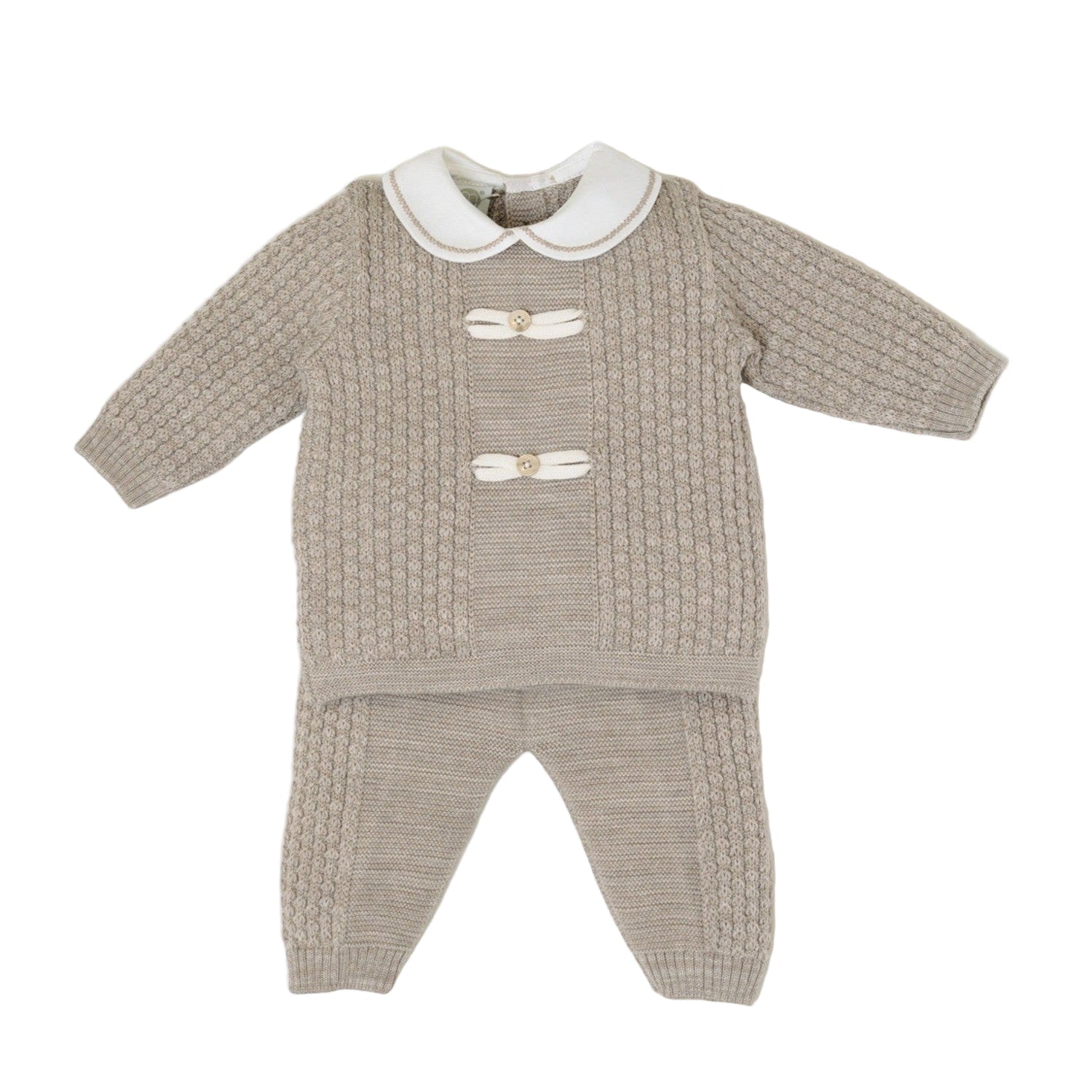 Completo Nascita Neonato Lana Vergine 100% Tortora IN6350 corredino e abbigliamento neonato | NANU' BABY