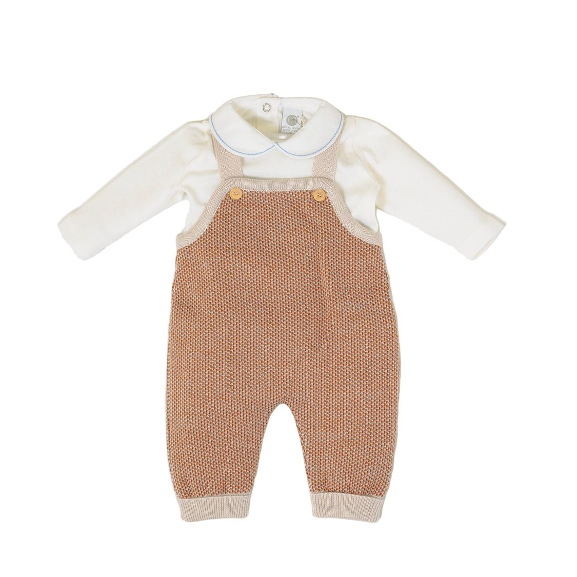 Completo Neonato Lana Vergine 100% Tortora Cielo Polvere IN5131/C corredino e abbigliamento neonato | NANU' BABY