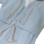 Completo Orsetto Neonato Lana Vergine 100% Cielo IN5331/C corredino e abbigliamento neonato | NANU' BABY