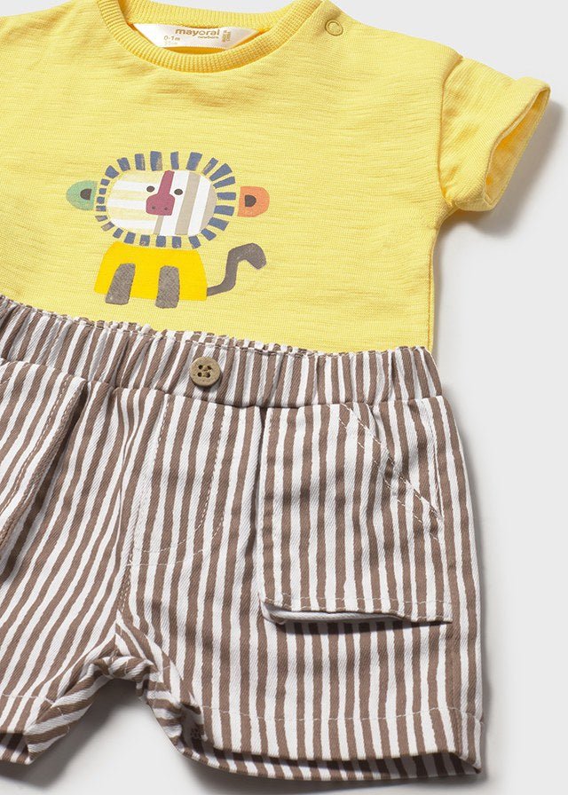 Completo Pantaloncini Maglia Giallo 1284/52 corredino e abbigliamento neonato | NANU' BABY