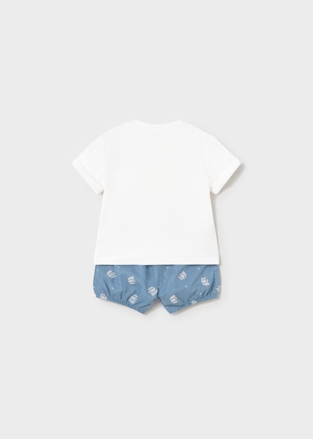 Completo Pantaloncini Maglietta Turchese 1274/33 corredino e abbigliamento neonato | NANU' BABY