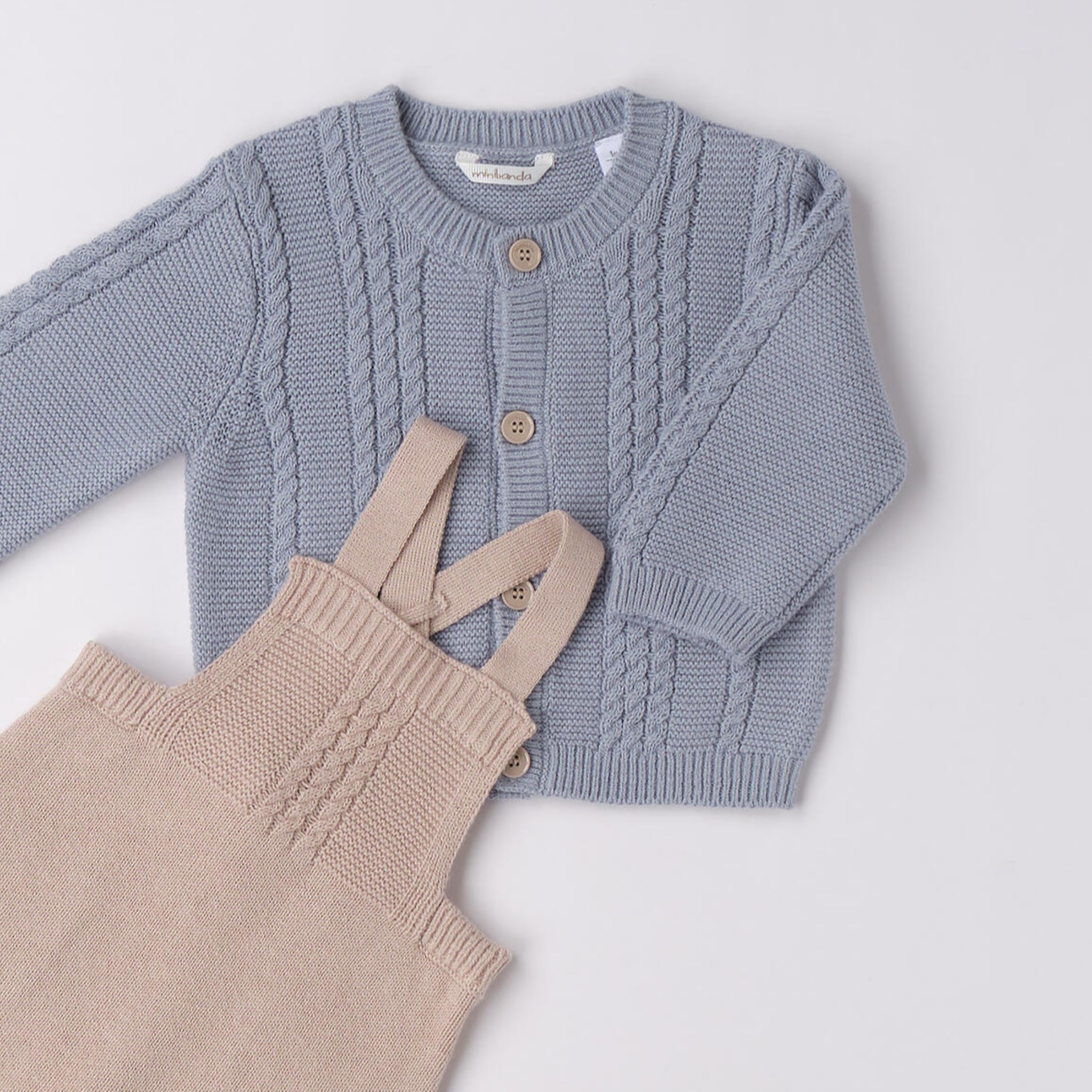 Completo Bimbo Cardigan Salopette Tricot 3F692/3825