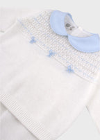 Completo Punto Smock Fiocchetti EK6550/C corredino e abbigliamento neonato | NANU' BABY