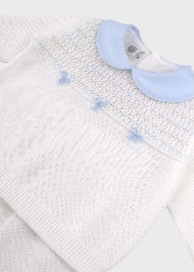 Completo Punto Smock Fiocchetti EK6550/C corredino e abbigliamento neonato | NANU' BABY