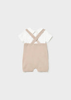 Completo Salopette Body Avorio 1609/69 corredino e abbigliamento neonato | NANU' BABY