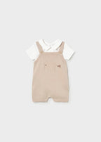 Completo Salopette Body Avorio 1609/69 corredino e abbigliamento neonato | NANU' BABY
