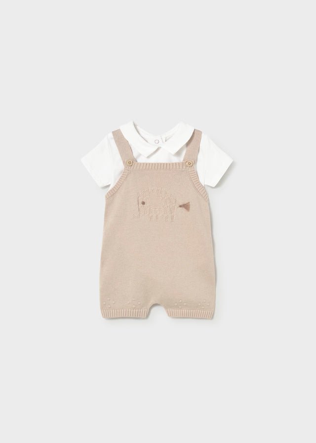 Completo Salopette Body Avorio 1609/69 corredino e abbigliamento neonato | NANU' BABY