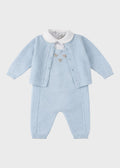 Completo Salopette Fiocchetti Cielo EK6331/C corredino e abbigliamento neonato | NANU' BABY