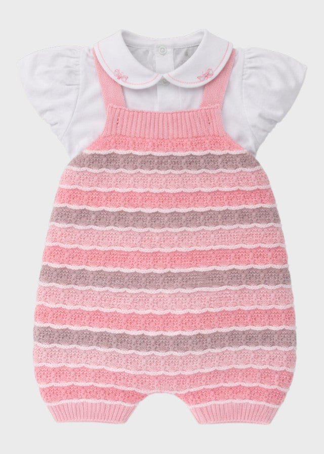 Completo Salopette Maglia Rosa EK1130/R corredino e abbigliamento neonato | NANU' BABY