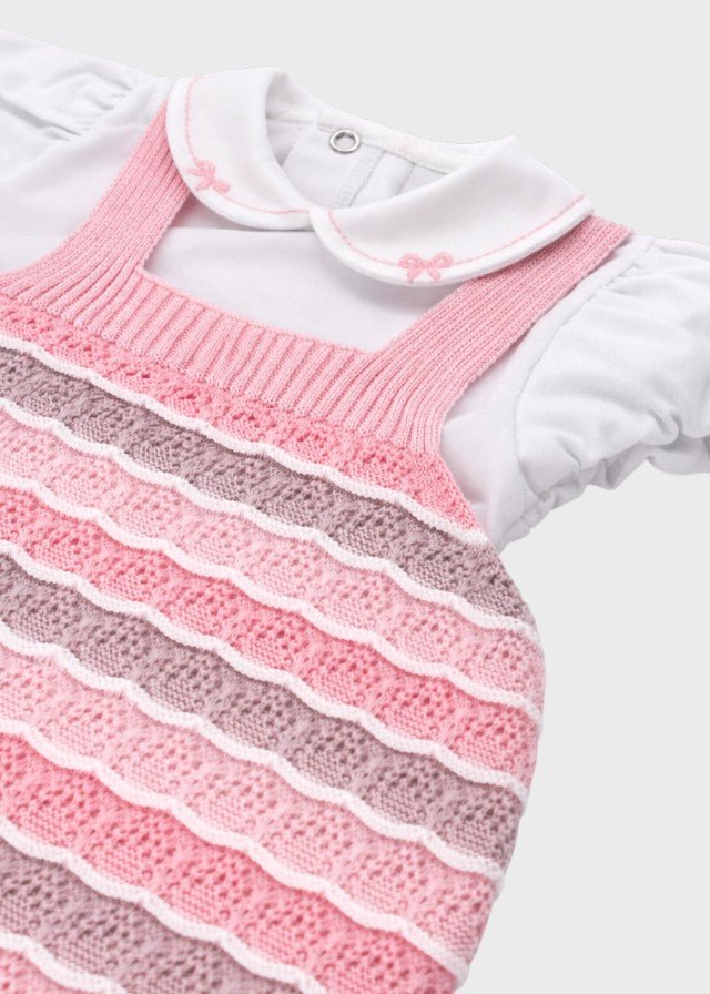 Completo Salopette Maglia Rosa EK1130/R corredino e abbigliamento neonato | NANU' BABY