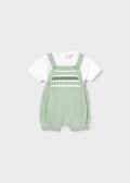 Completo Salopette Maglia Verde 1610/56 corredino e abbigliamento neonato | NANU' BABY
