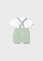 Completo Salopette Maglia Verde 1610/56 corredino e abbigliamento neonato | NANU' BABY