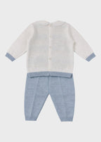 Completo Teddy Ricamato Cielo EK6050/C corredino e abbigliamento neonato | NANU' BABY