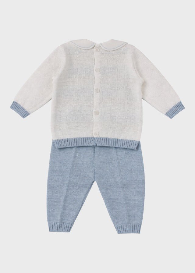 Completo Teddy Ricamato Cielo EK6050/C corredino e abbigliamento neonato | NANU' BABY