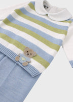 Completo Teddy Ricamato Cielo EK6050/C corredino e abbigliamento neonato | NANU' BABY