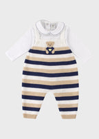 Completo Teddy Salopette Blu EK6031 corredino e abbigliamento neonato | NANU' BABY