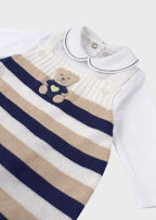 Completo Teddy Salopette Blu EK6031 corredino e abbigliamento neonato | NANU' BABY