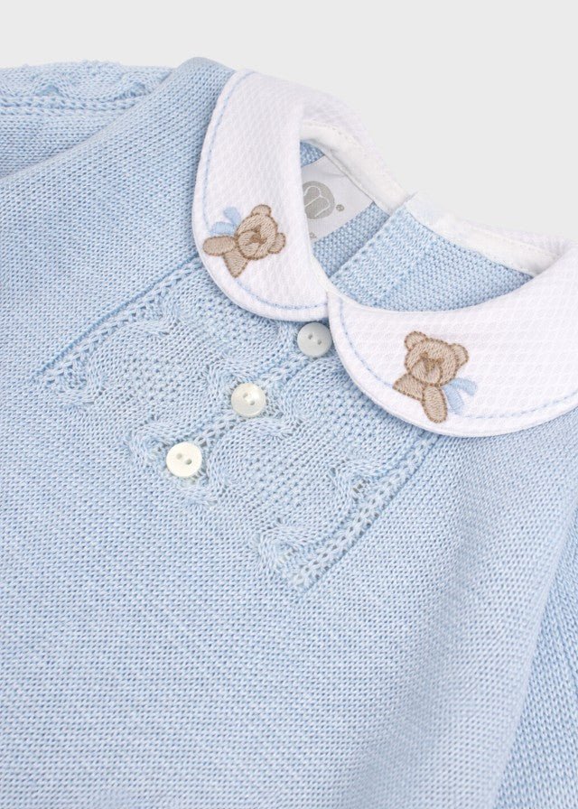 Completo Tramatura Trecce Cielo EK6750/C corredino e abbigliamento neonato | NANU' BABY