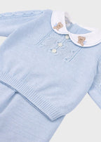 Completo Tramatura Trecce Cielo EK6750/C corredino e abbigliamento neonato | NANU' BABY