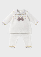 Completo Vestina Cuore Marsala EK1019/R corredino e abbigliamento neonato | NANU' BABY