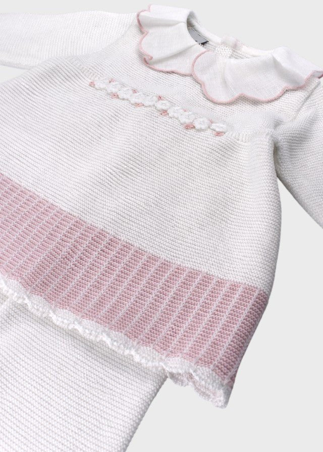 Completo Vestina Margherite Rosa EK2419/R corredino e abbigliamento neonato | NANU' BABY