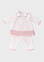 Completo Vestina Margherite Rosa EK2419/R corredino e abbigliamento neonato | NANU' BABY