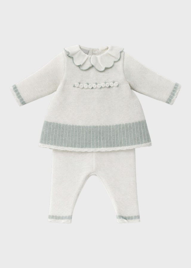 Completo Vestina Margherite Verde EK2419/V corredino e abbigliamento neonato | NANU' BABY