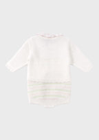 Set neonata cotone giacca pantalone corto bianco rosa pesco lime Made Italy MARLÙ