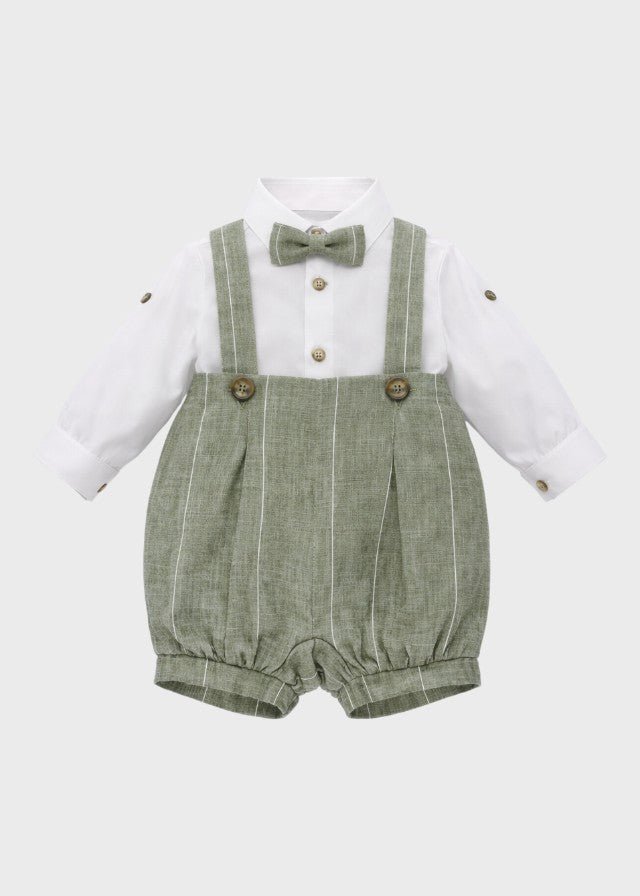 Coordinato Pantaloncino Righe Papillon Verde corredino e abbigliamento neonato | NANU' BABY