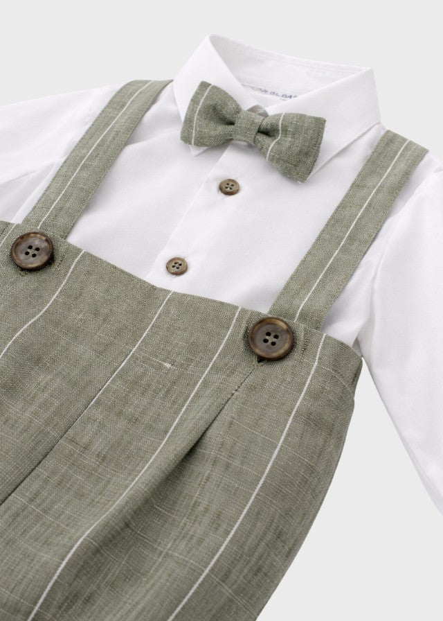 Coordinato Pantaloncino Righe Papillon Verde corredino e abbigliamento neonato | NANU' BABY