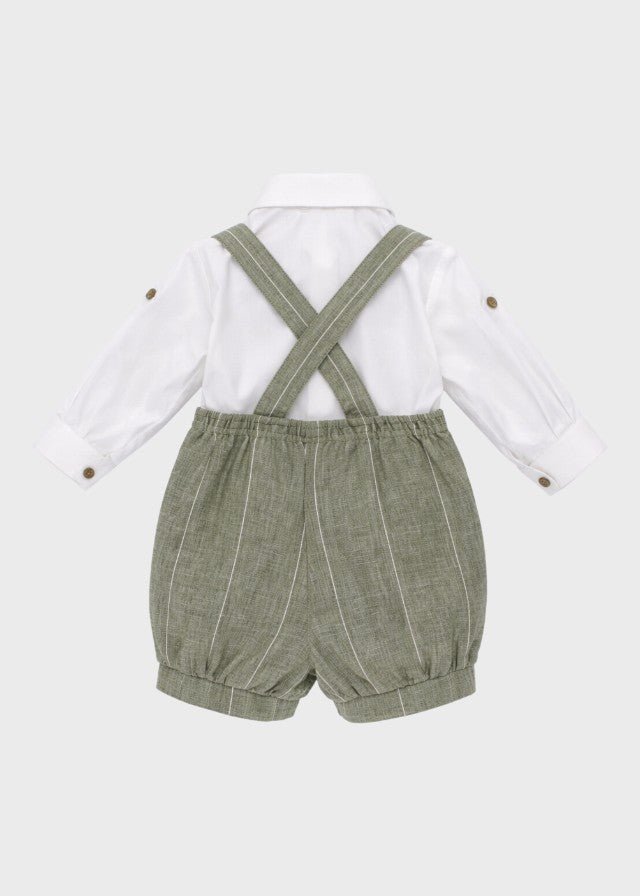 Coordinato Pantaloncino Righe Papillon Verde corredino e abbigliamento neonato | NANU' BABY