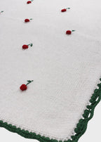 Coperta Ciliegine Ricamate Avorio CHERRY/CO corredino e abbigliamento neonato | NANU' BABY