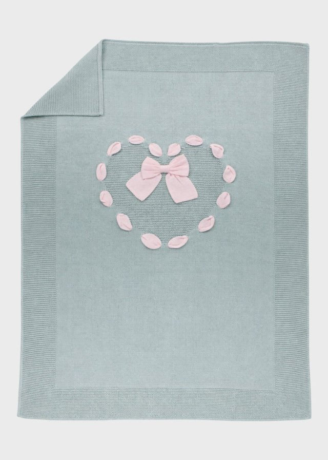 Coperta Cotone Cuore Verde 193/V corredino e abbigliamento neonato | NANU' BABY