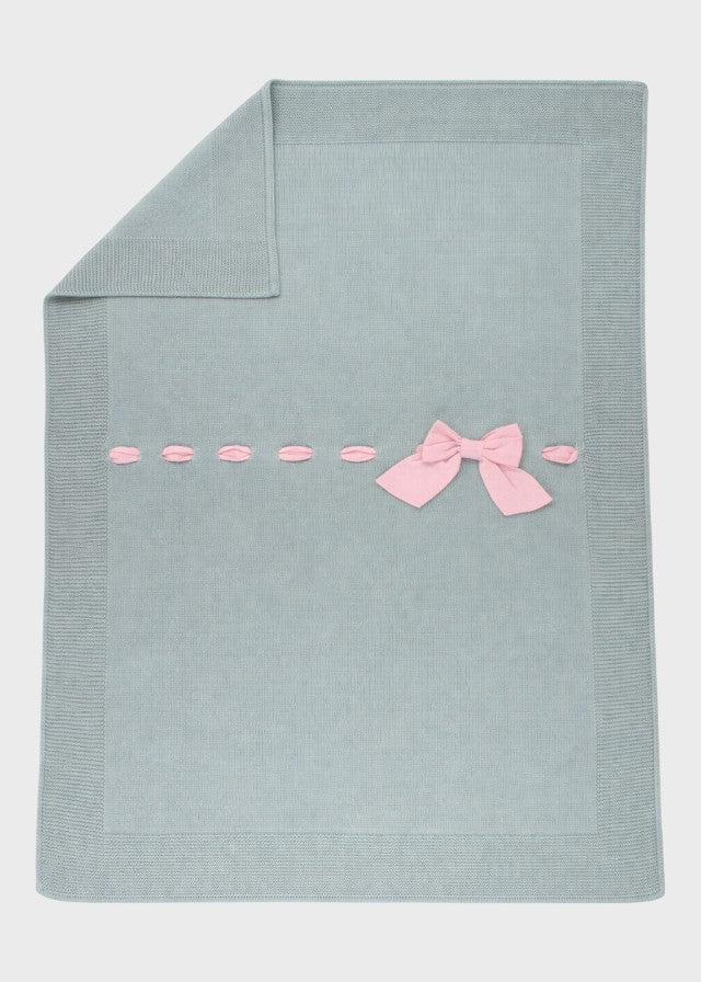 Coperta Cotone Fiocco Verde 191/V corredino e abbigliamento neonato | NANU' BABY