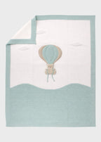 Coperta Cotone Mongolfiera Verde EK5080V corredino e abbigliamento neonato | NANU' BABY