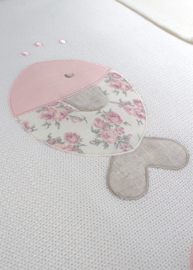 Coperta Cotone Pesciolini Panna 197 - P corredino e abbigliamento neonato | NANU' BABY