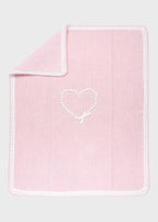 Coperta Cotone Rosa Cipria Bianco EK2480/R corredino e abbigliamento neonato | NANU' BABY