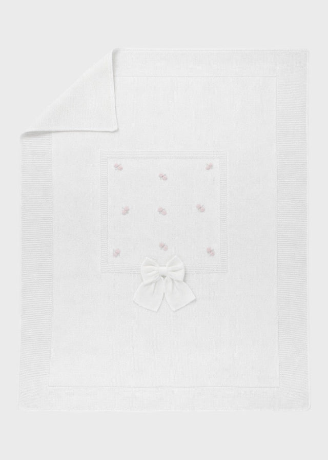 Coperta Cotone Roselline Bianco 188 corredino e abbigliamento neonato | NANU' BABY