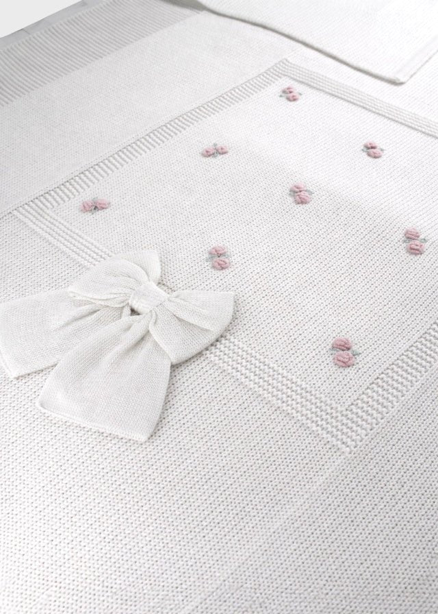 Coperta Cotone Roselline Bianco 188 corredino e abbigliamento neonato | NANU' BABY