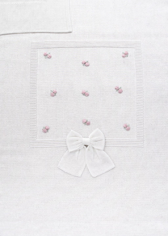Coperta Cotone Roselline Bianco 188 corredino e abbigliamento neonato | NANU' BABY