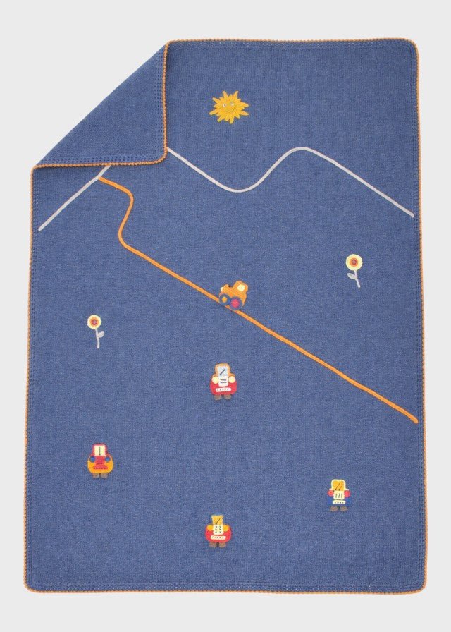 Coperta Cotone Veicoli Blu CETIN/CO - B corredino e abbigliamento neonato | NANU' BABY