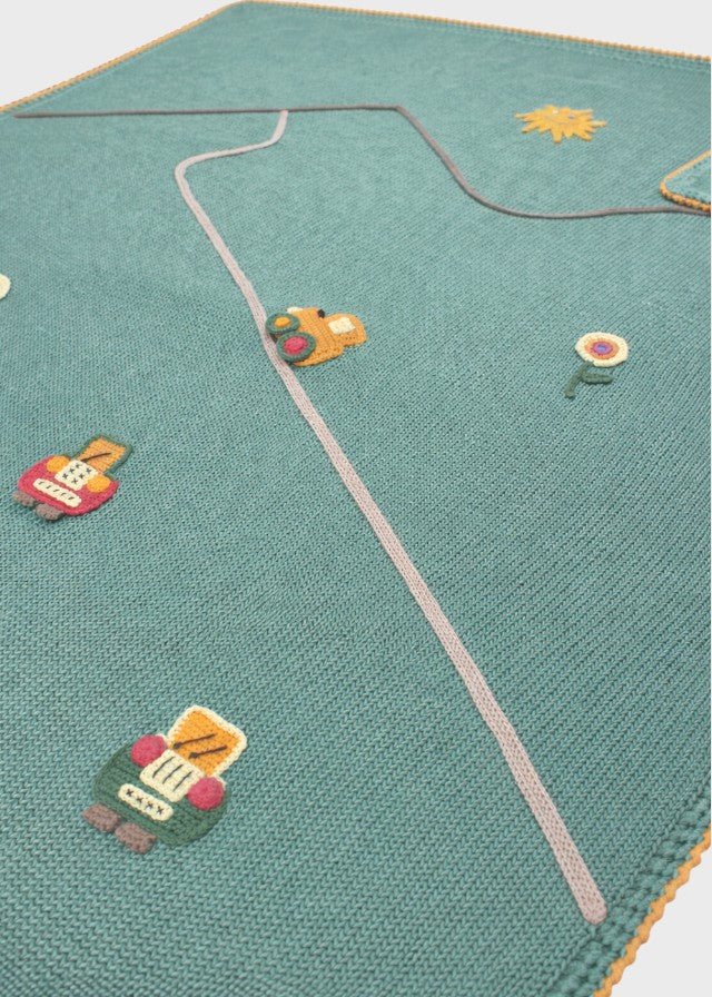 Coperta Cotone Veicoli Verde CETIN/CO - V corredino e abbigliamento neonato | NANU' BABY