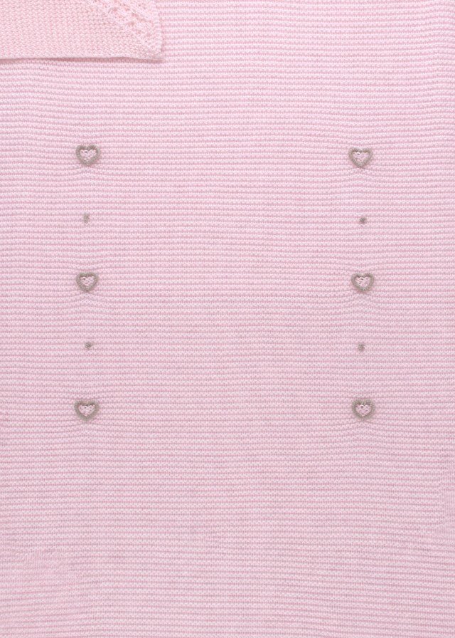 Coperta Cuoricini Tortora Rosa EK6380/R corredino e abbigliamento neonato | NANU' BABY