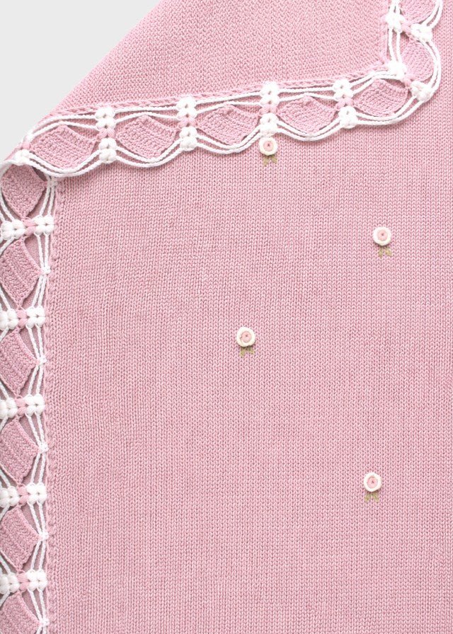 Coperta Fiorellini Ricamati TERESA Rosa Cipria corredino e abbigliamento neonato | NANU' BABY