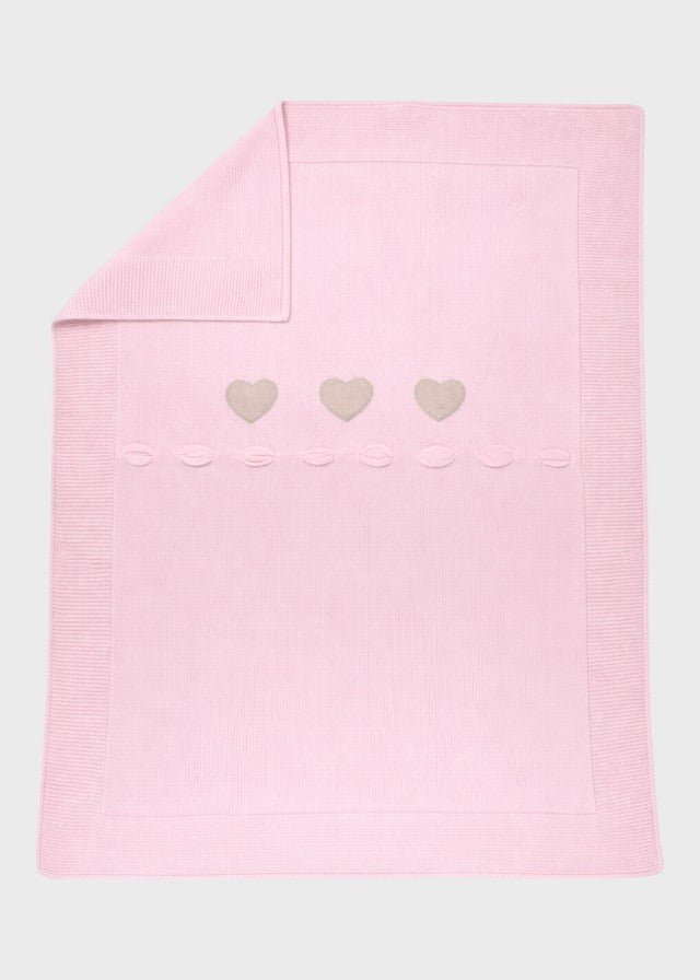 Coperta Lino Cuoricini Rosa 194 - R corredino e abbigliamento neonato | NANU' BABY