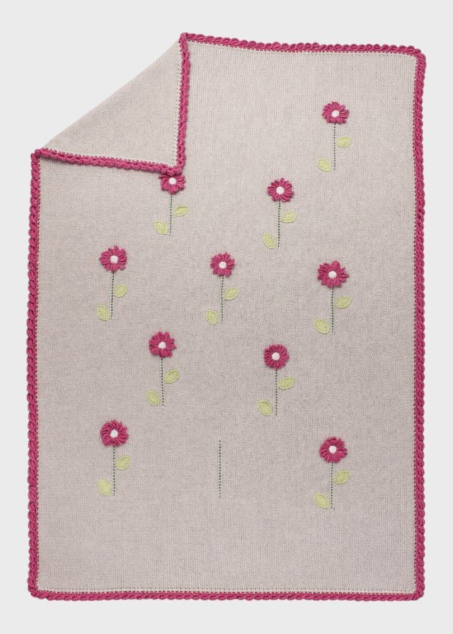 Coperta Margherite Applicate Tortora ZULEYA/CO - T corredino e abbigliamento neonato | NANU' BABY