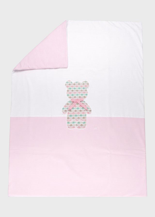 Coperta Tessuto Bianco Rosa EK5281/R corredino e abbigliamento neonato | NANU' BABY
