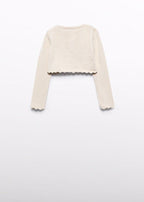 Coprispalle Cotone Bordo Smerlato 5382/32 corredino e abbigliamento neonato | NANU' BABY