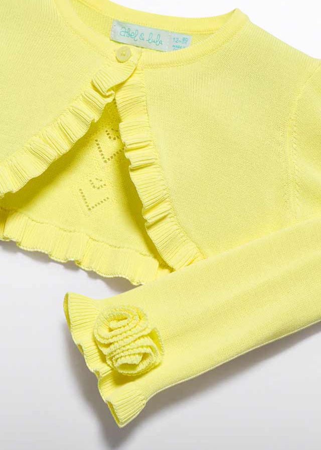 Coprispalle Fiore Smerlato Giallo 5381/13 corredino e abbigliamento neonato | NANU' BABY