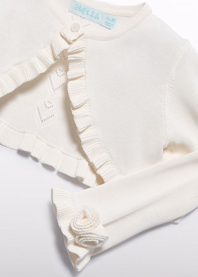 Coprispalle Fiore Smerlato Panna 5381/12 corredino e abbigliamento neonato | NANU' BABY